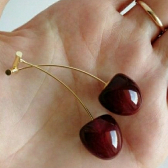 🍒 Dark Cherry Drop earrings - Picture 4 of 5